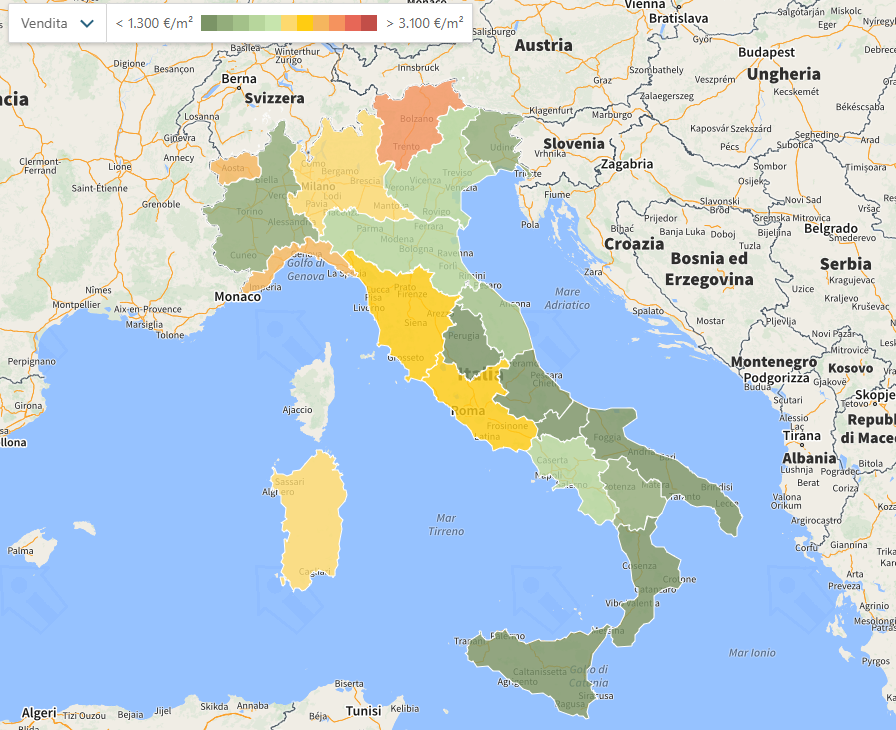 mappa italiana mercato immobiliare